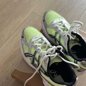 ASICS Kids Neon Green and White Sneakers